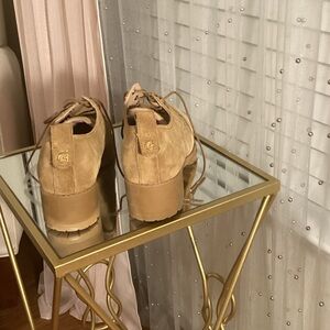 Cole Haan Tan Suede Platform Shoes